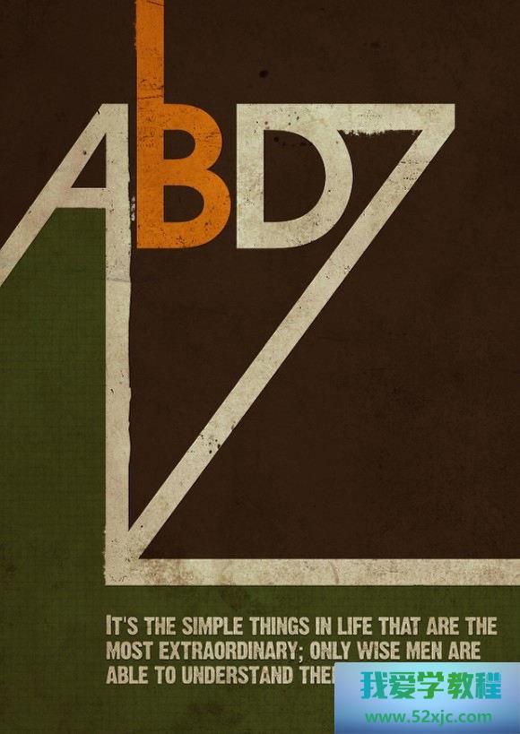 AI贯串PS创制复古气魄字母海报