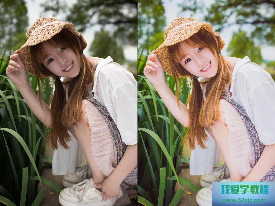 Photoshop调出甜蜜小新颖成果外景少女照片